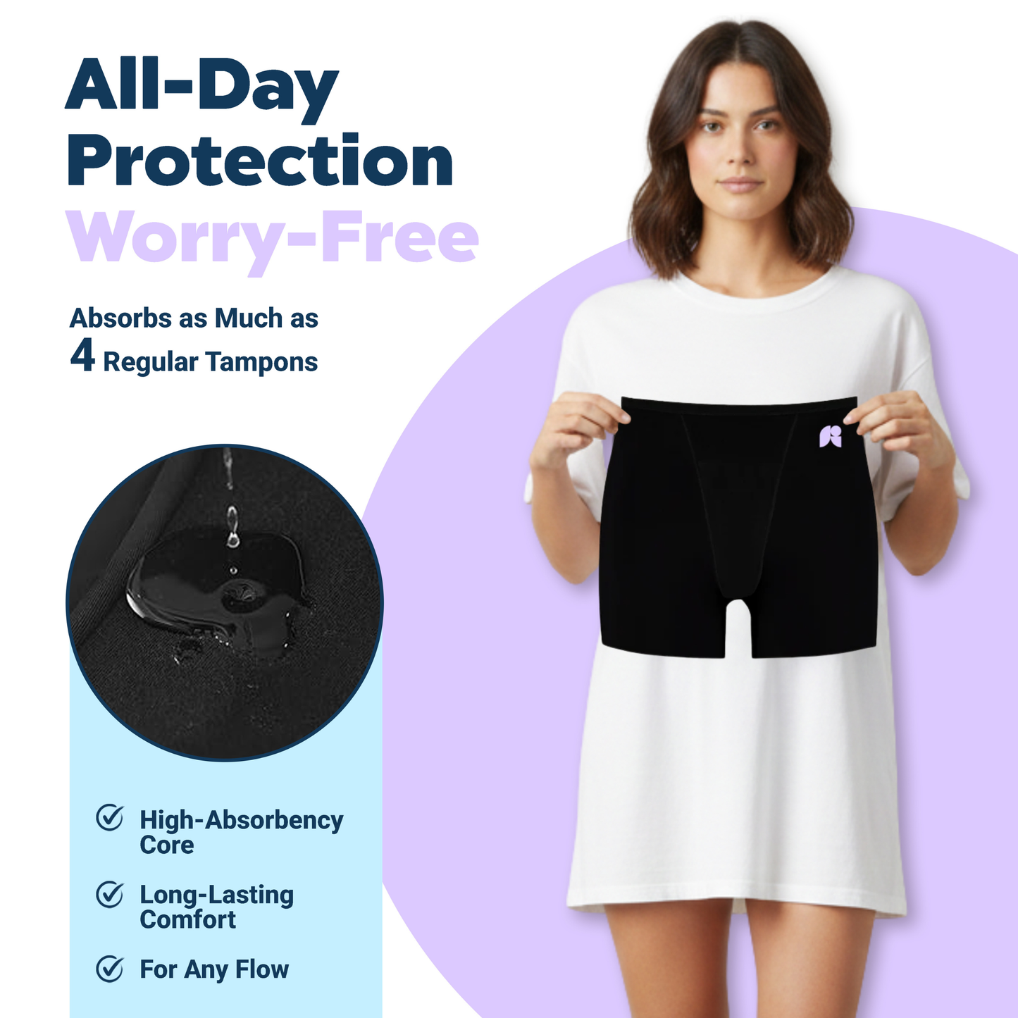 3-Pair Period Boxer Shorts