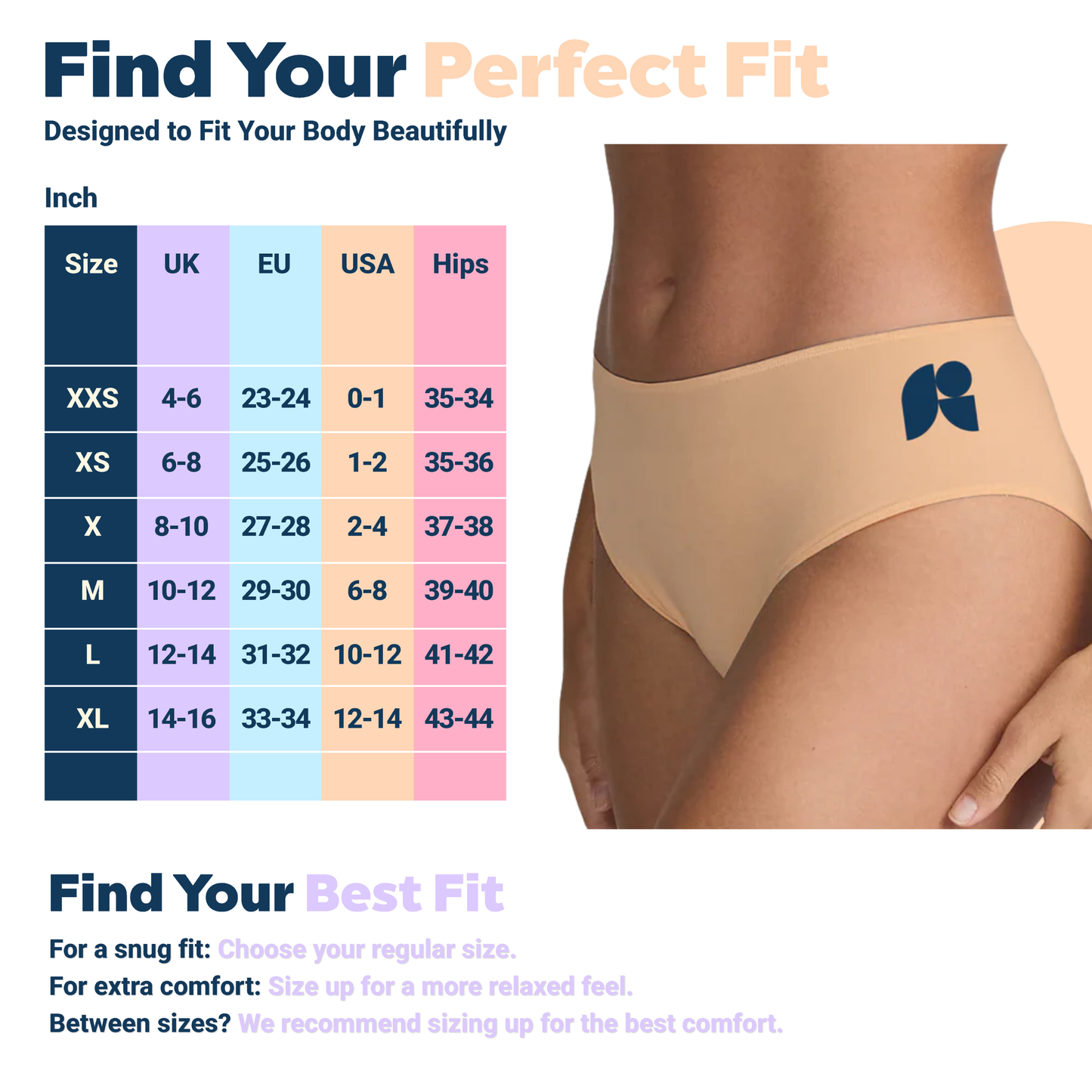 FreeFlowa Women's Period Pants - Seamless Mid-Brief Waist 3-Pack