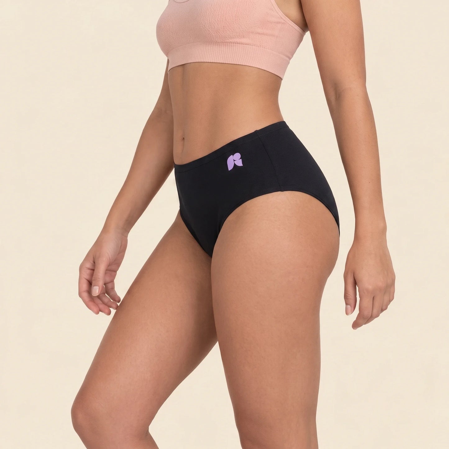 FreeFlowa Women's Period Pants - Seamless Mid-Brief Waist 3-Pack