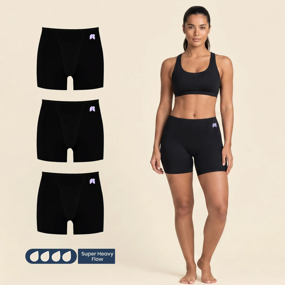 FreeFlowa Women's Period Boxer Shorts - 3-Pack