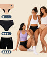 Women wearing FreeFlowa period underwear with light, medium and heavy flow options