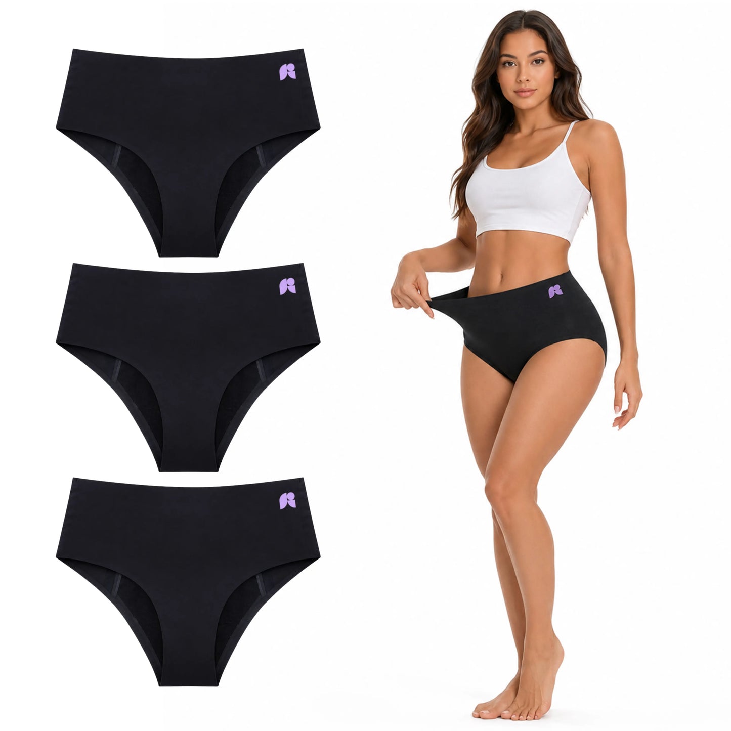 3-Pair Seamless High Waist Pants